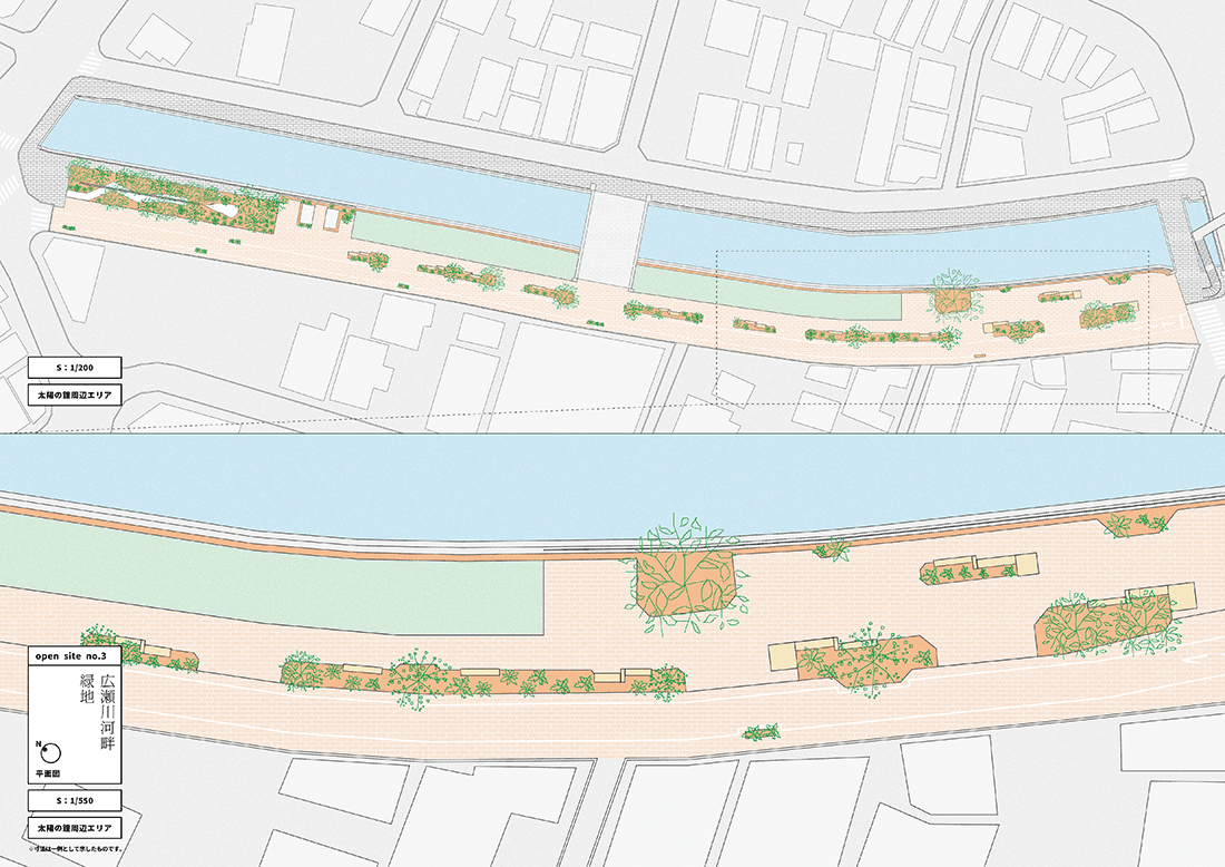 広瀬川河畔緑地・太陽の鐘エリア図面