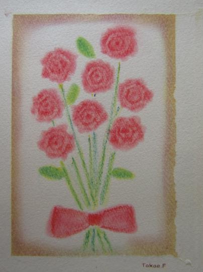 薔薇の花束を描こう（3色パステルアートオリジナルアレンジ）画像