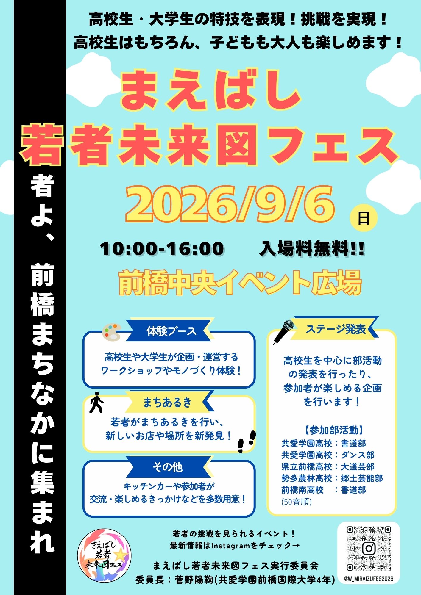 つくる!見る!体験する!親子・友人で楽しむ「まえばし若者未来図フェス」画像